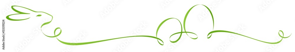 Fototapeta premium Kalligraphie Ornament mit stilisiertem Osterhase und Ostereiern