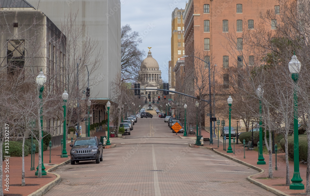 Fototapeta premium Downtown Jackson, Mississippi with the state capitol