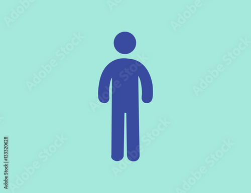 Vector modern flat man silhouette standing icon