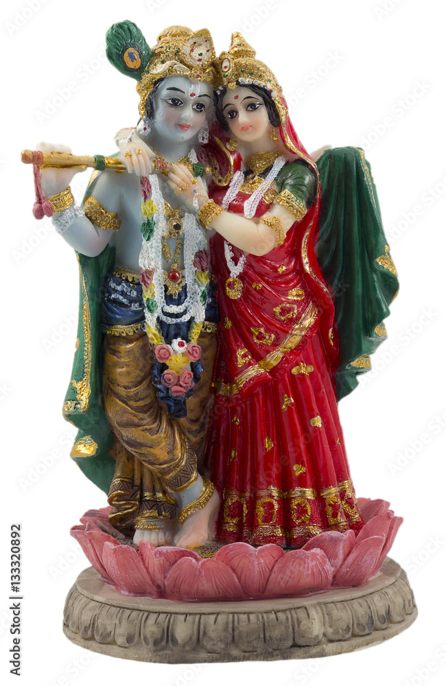 Fototapeta premium Krishna and Radha. Indian souvenir statue