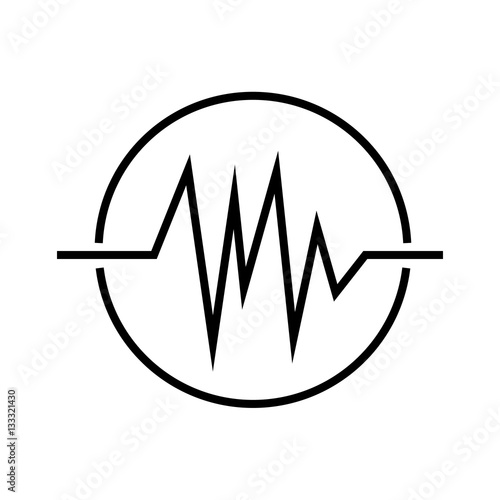 Cardiology icon cardiogram, vector symbol.