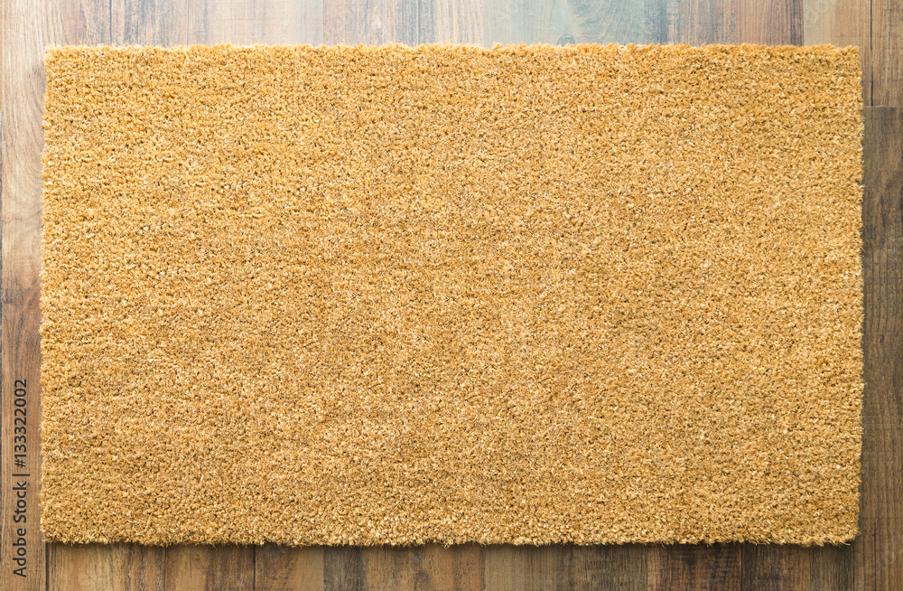 Blank Welcome Mat On Wood Floor Background Ready For Your Own Text ...