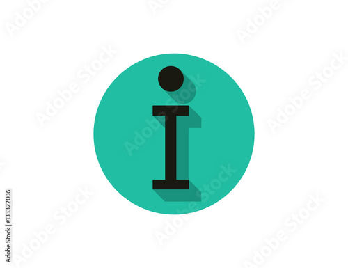 Vector flat letter info sign with long shadow