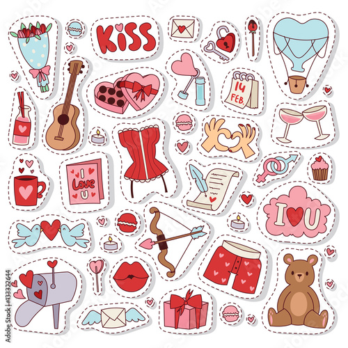 Valentine Day icons vector illustration