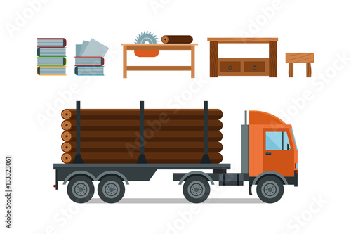 Woodworking cartoon tools icons vector illustration