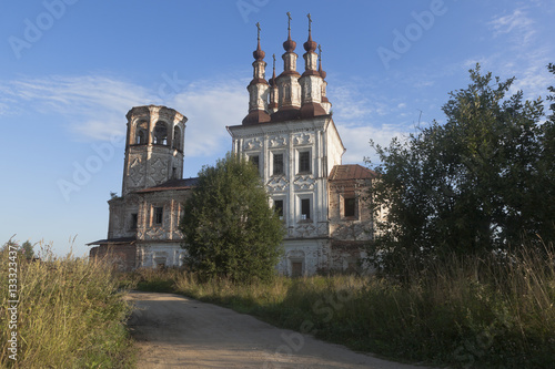 Destroyed Church Christ Resurrection in village Varnitsy, Totemsky, district, Vologda region, Russia