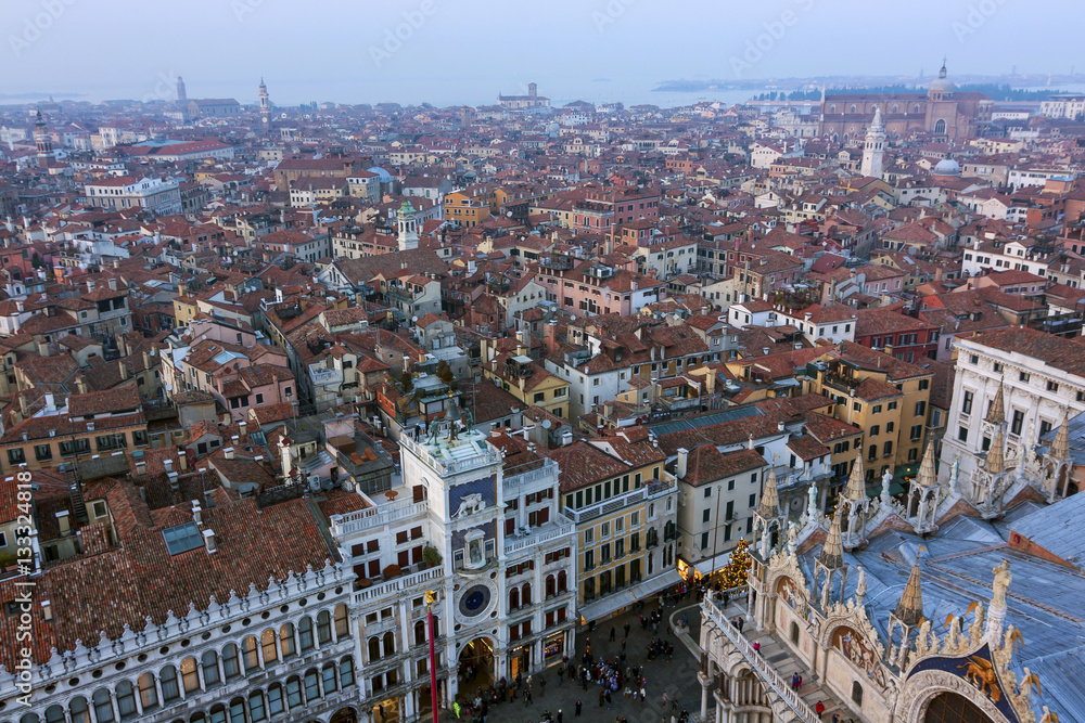 Panoramic view of Venice - watch tower, Italy