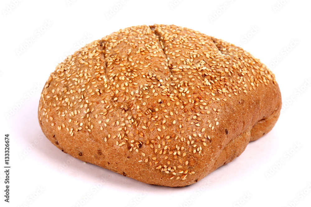 Round rye bread covered with sesame seeds Round rye bread covered with sesame seeds