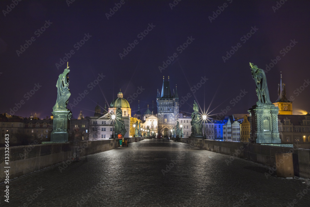 Obraz premium Prague by night
