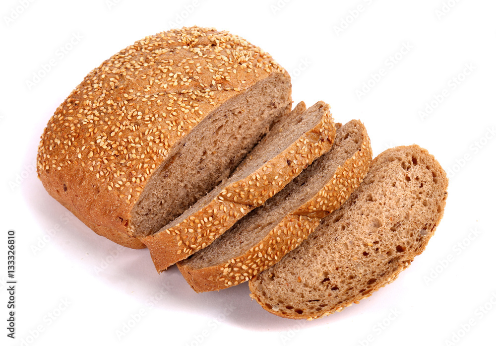 Round rye bread covered with sesame seeds Round rye bread covered with sesame seeds