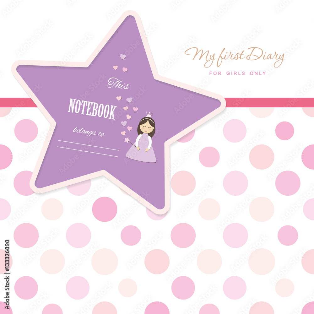 Cute template for notebook cover for girls My first Diary Included Cute template for notebook cover for girls My first Diary Included