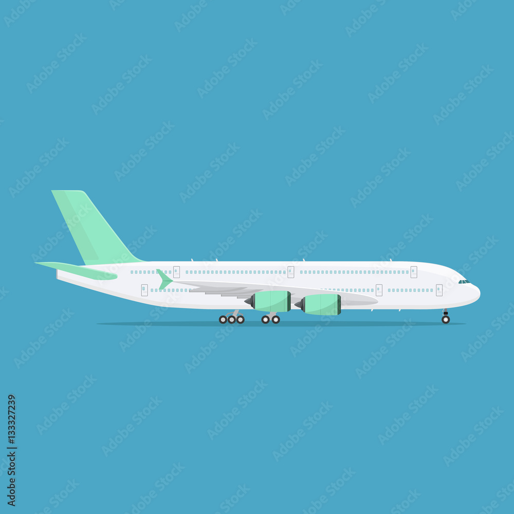 Vector illustration of the aircraft. Side view. Vector illustration of the aircraft. Side view.