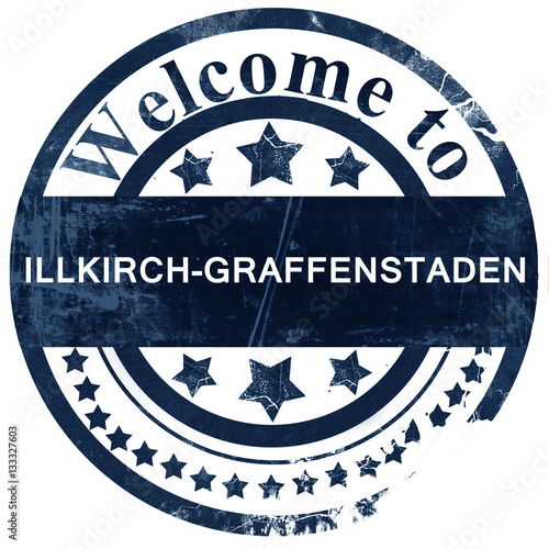 illkirch-graffenstaden stamp on white background photo