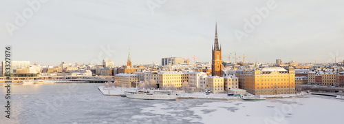 Panorama of Riddarholmen and Kunsholmen in central Stockholm photo