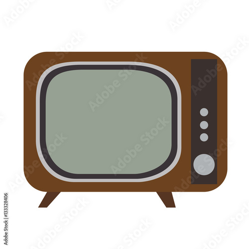 Isolated retro television on a white background, Vector illustration