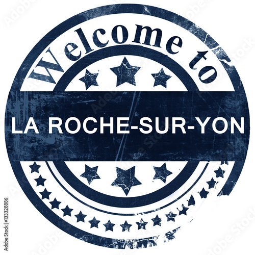 la roche-sur-yon stamp on white background photo