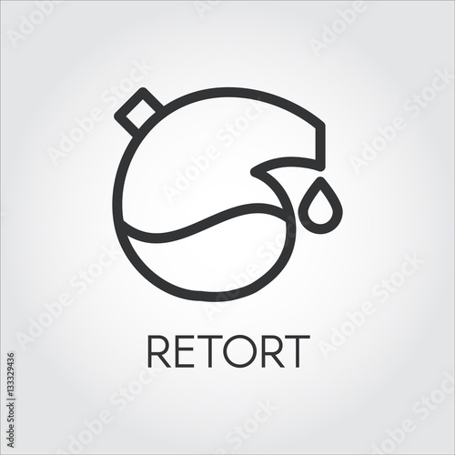 Black icon of retort drawing in outline style