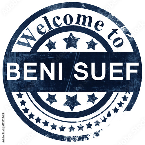 beni suef stamp on white background photo