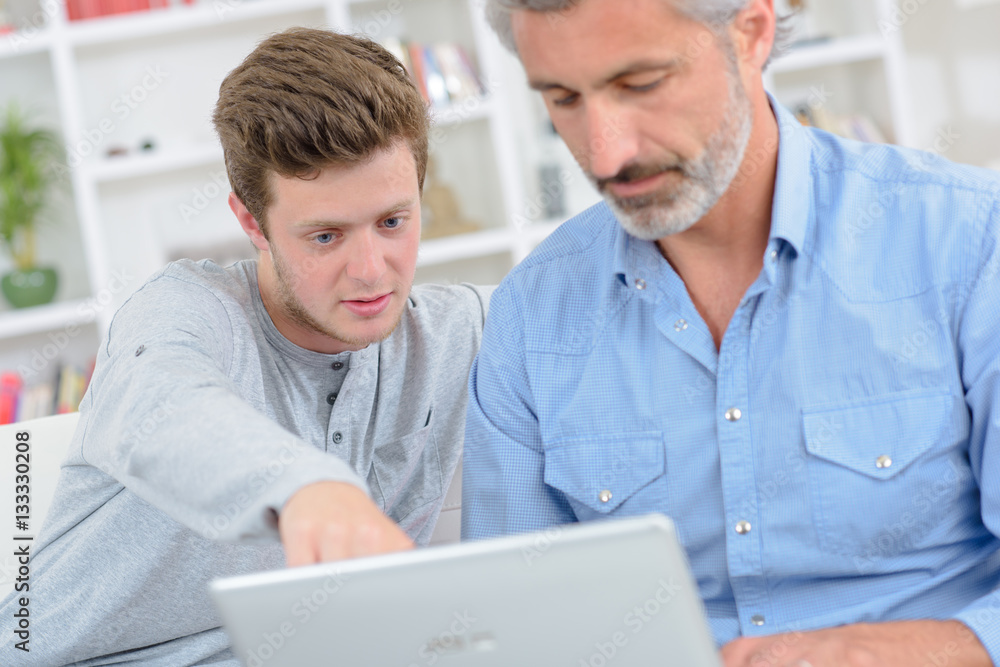 men with laptop in the house men with laptop in the house