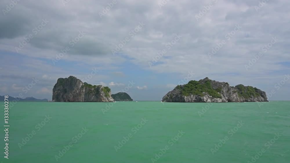 The boat floats on the sea in a storm. Travel in Thailand islands
The boat floats on the sea in a storm. Travel in Thailand islands