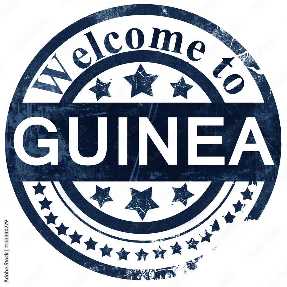 Guinea stamp on white background Guinea stamp on white background