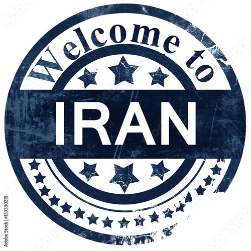Iran stamp on white background