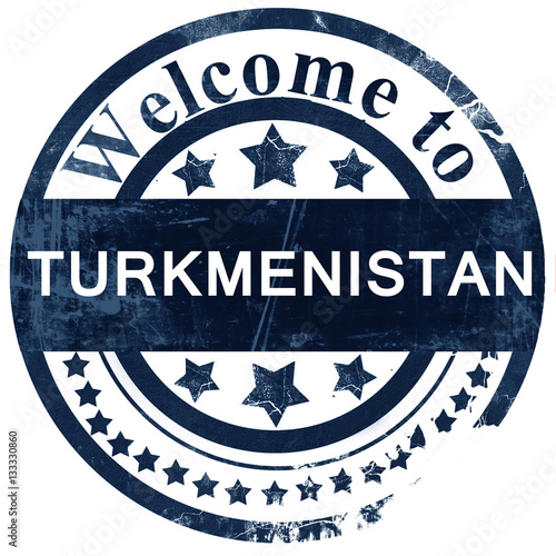 Turkmenistan stamp on white background