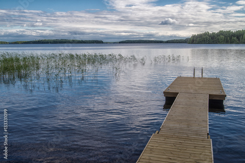 Beautiful view of the lake district in Punkaharju, Finland photo