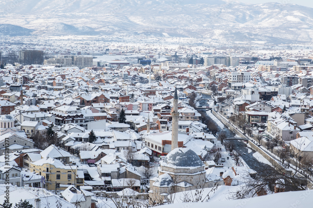 Stadt Prizren, Kosovo im Winter