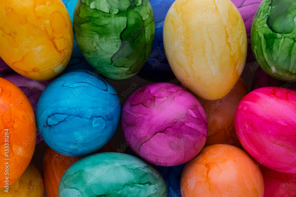 Easter eggs painted in colors on a white background. Easter eggs painted in colors on a white background.
