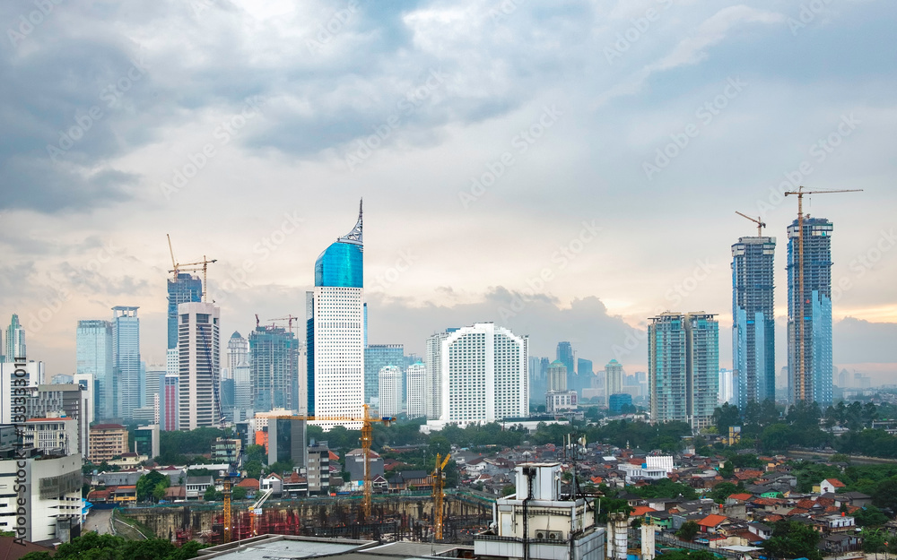 Iconic Skyline Of Jakarta City, Indonesia, This Is Central Of Bussiness ...