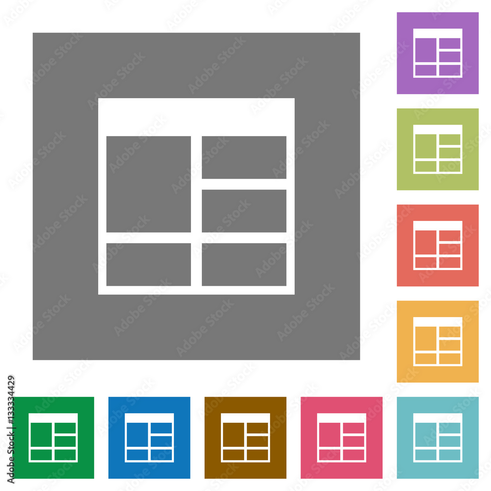 Spreadsheet vertically merge table cells square flat icons Spreadsheet vertically merge table cells square flat icons