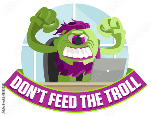evil troll using the computer