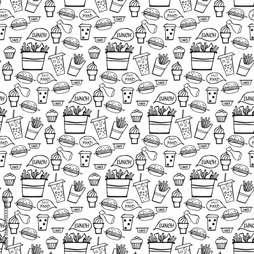 Fast food seamless pattern