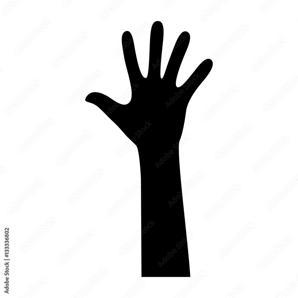 Human hand silhouette icon vector illustration graphic design