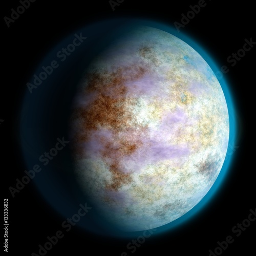 Fototapeta Naklejka Na Ścianę i Meble -  Unknown planet texture, Earth-like. 3d 11