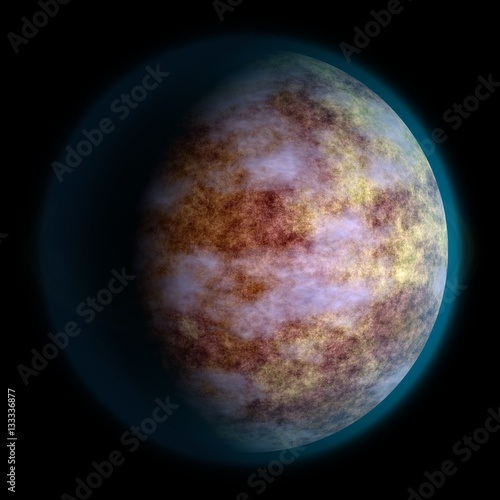 Unknown planet texture, Earth-like. 3d 10