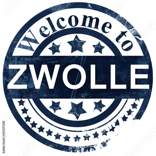 Zwolle stamp on white background photo