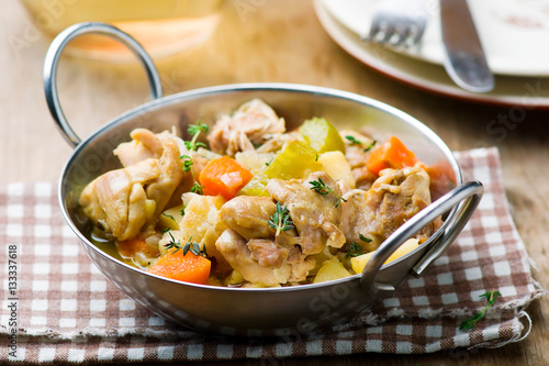 Obraz na płótnie Chicken and Root Vegetable Fricassee.