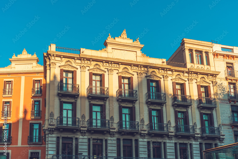 historical buildings in warm sunlight without logos