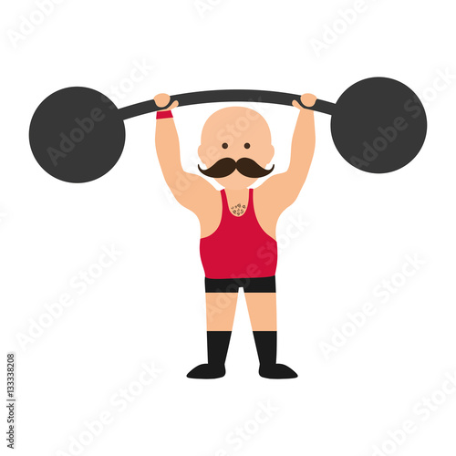 strongman circus cartoon icon vector illustration graphic design