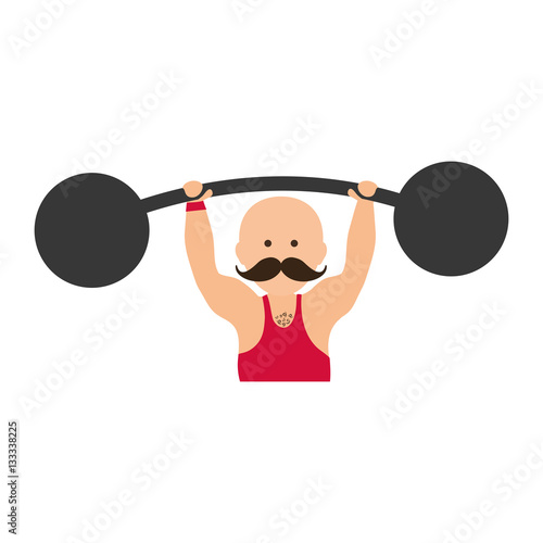 strongman circus cartoon icon vector illustration graphic design