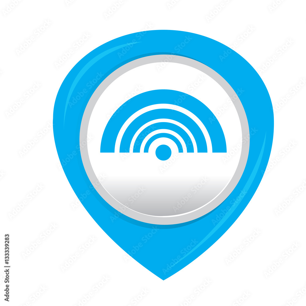 Isolated web pin with a wifi icon, Vector illustration Isolated web pin with a wifi icon, Vector illustration