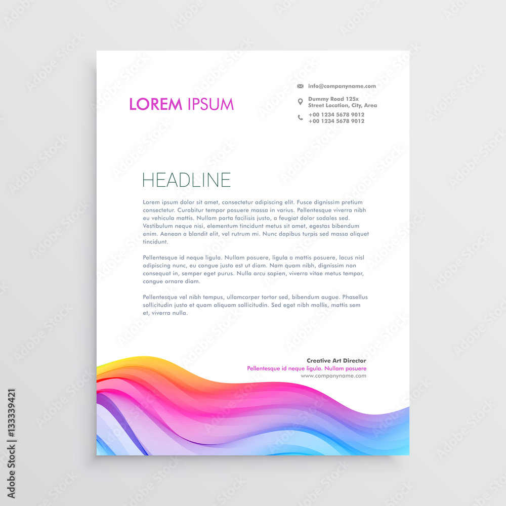 colorful wave effect letterhead design colorful wave effect letterhead design