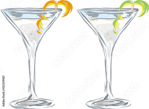 Martini drink vector sketch illustration clip-art