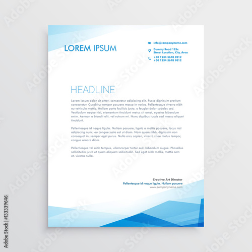 elegant blue letterhead template design photo