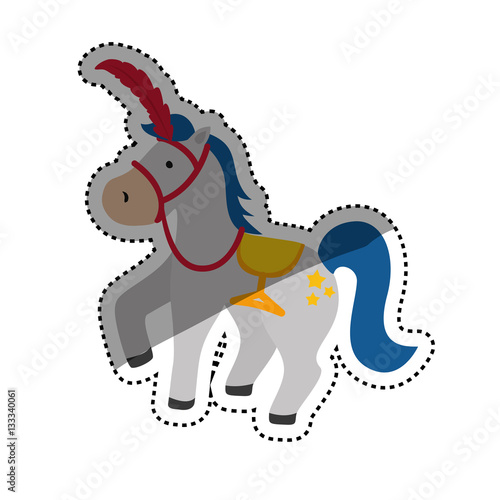 circus horse cartoon icon vector illustration graphic design