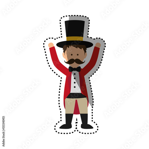 Circus tamer cartoon icon vector illustration graphic design