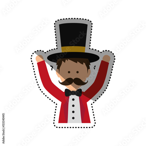 Circus tamer cartoon icon vector illustration graphic design