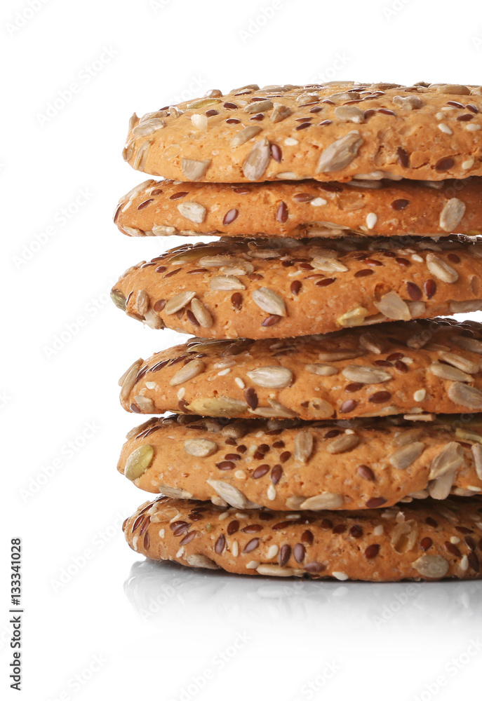 Cereal cookies on white background Cereal cookies on white background